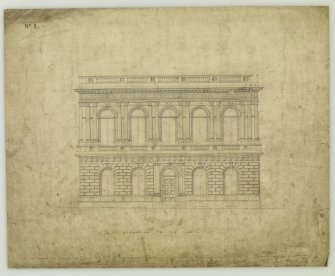 Elevation.
Titled: 'Elevation to the South  For The Faculty of Procurators.  Glasgow  33 Bath Street. Septr. 1854.'
Signed: 'Charles Wilson Architect'.