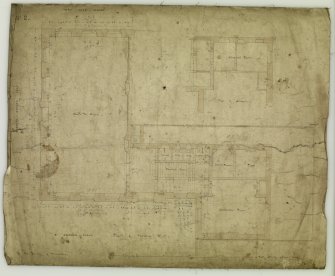 Annotated plan of ground floor, showing fronts to West Nile Street, West George Street and St George's Place, now Nelson Mandela Place.
Titled: 'Plan of Ground Floor  For The Faculty of Procurators.  Glasgow  33 Bath Street.  October, 1854.'