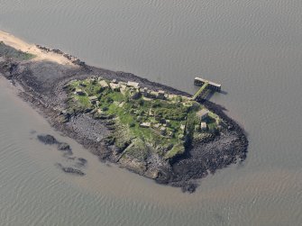Oblique aerial view of Inchmickery, taken from the NE.