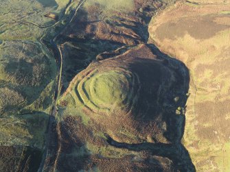 Oblique aerial view of the remains of White Castle fort, taken from the SE.