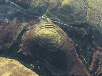 Oblique aerial view of the remains of White Castle fort, taken from the NNE.