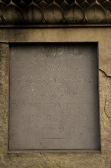 Grave plot no. 698, Charles Brown Esq., detail of plaque