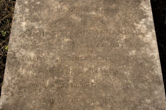 Grave plot no. 1469, Thomas Nelson Annandale, detail of inscription