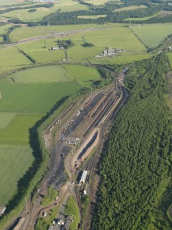 Oblique aerial view of the marshalling yard, taken from the NNW.