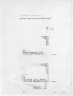 Skelbo Castle. Ground and First floor plans