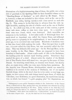 Page 4 of Market-Crosses of Scotland.
Inscribed: '...illustrations of a highly-interesting class of these, the public owe a deep debt of gratitude to the Spalding Club for their beautiful volume on the ''Standing Stones of Scotland,'' so well edited by Mr. Stuart.'