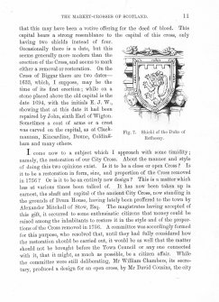 Page 11 of Market Crosses of Scotland. Also shows fig. 7, Shield of the Duke of Rothesay. 