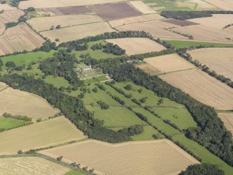 General oblique aerial view centred on the Balcaskie House policies, taken from the SW.