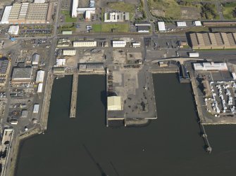 Oblique aerial view centred on the tidal basin, taken from the SSE.