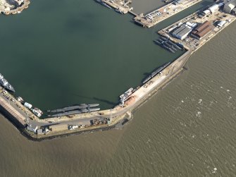 Oblique aerial view centred on part of the main basin, taken from the  SW.