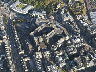 Oblique aerial view centred on the St James Centre, taken from the W.