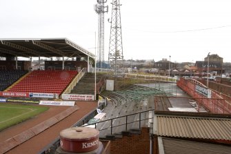 View of terraced areas to east of Main stand at St Mirren Park