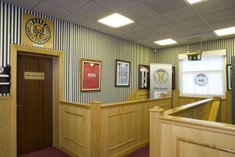 Interior view of 1st floor stairwell and reception area in the Main Stand at St Mirren Park