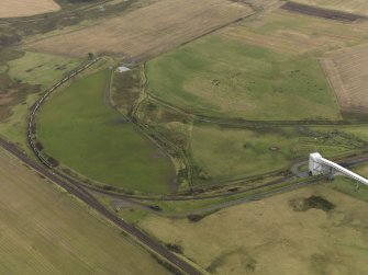 Oblique aerial view centred on the coal depot, taken from the NW.