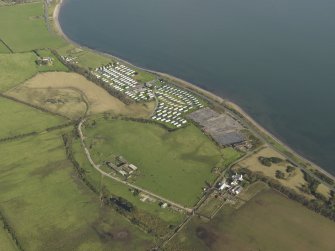 Oblique aerial view centred on the main aircraft repair area, taken from the SSW.