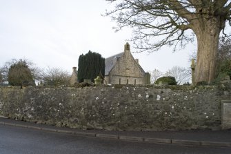 Graveyard walls. View from ESE