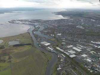 General oblique aerial view centred on the docks, taken from the WSW.