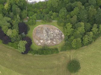 Oblique aerial view centred on the relief map of Scotland, taken from the S.