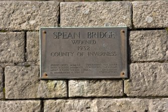 Detail of plaque commemorating widening of bridge in1932
