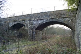 View from ESE showing double arch spanning the main railway and branch railway.