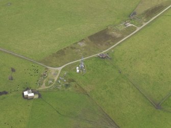 Oblique aerial view centred on the radar station, taken from the NNW.