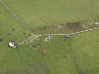 Oblique aerial view centred on the radar station, taken from the NW.