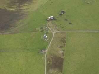 Oblique aerial view centred on the radar station, taken from the SW.