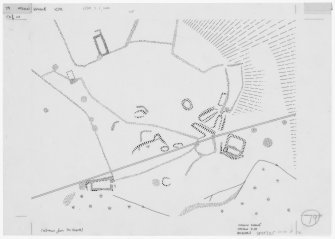 Publication drawing; Plan of Urchin Knowe buildings and field-system. Photographic copy.