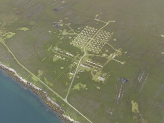 Oblique aerial view centred on the 'Z' battery, taken from the NW.