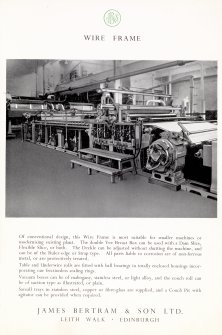 Copy of photograph of paper making machine (no.6), general view of the paper machine, from James Bertram and Son Ltd, Leith Walk, Edinburgh, circa 1953 'Paper Making Machinery Specialties' catalogue.