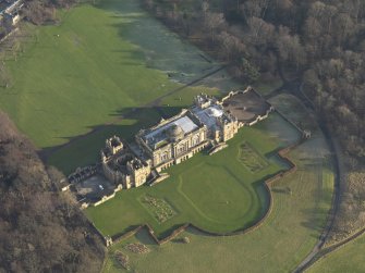 Oblique aerial view centred on Gosford House, East Lothian, taken from the NW.
