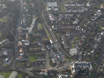 Oblique aerial view centred on the new station, taken from the NE.