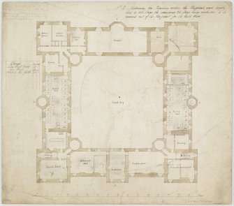 Second floor plan showing proposed room arrangements.
Title: 'No 2 Retaining the Teaching within the Hospital and Single  beds to 153 Boys the remaining 25 Boys being understood to be  removed out of the Hospital for the last year'.