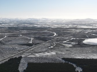 General oblique aerial view centred on the Hare Hill wind farm, taken from the NNW.