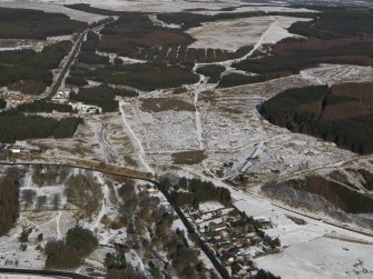 General oblique aerial view of the remains of the iron works and coal mines at Wilsontown, taken from the S.