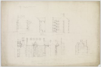 Elevation and sections.