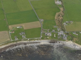 General oblique aerial view centred on the Bishop's Palace, taken from the W.