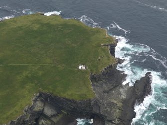 Oblique aerial view centred on the lighthouse, taken from the N.