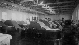 Copy of photograph of STOCK PREPARATION: View of original Beater House where rags were beaten or fibrillated to break up the fibres.