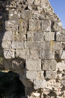 Close-up of ashlar stonework on W face of E gate