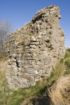 External face of fragment of N curtain beside the NW mound of the Henry VIII fort