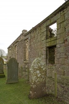 View along N elevation of Dalton Old Parish Church, taken from WNW