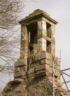 Detail of birdcage bellcote at apex of W gable at Dalton Old Parish Church