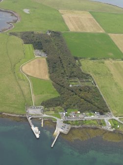 General oblique aerial view centred on the country house and policies, taken from the ESE.