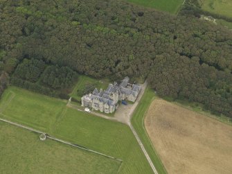 Oblique aerial view centred on the country house, taken from the SE.