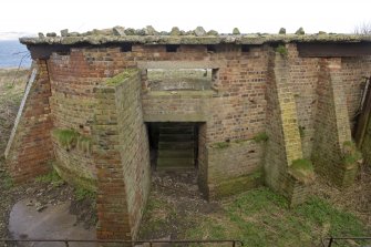View of rear of gun emplacement No.1 from SW.
