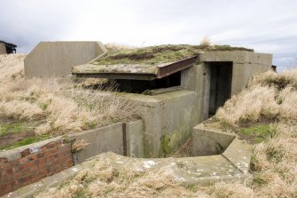 View of 9.2-inch gun emplacement Battery Observation Post viewing area (SE-facing) from S.