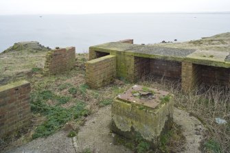 View of raised holdfast and ready use ammunition lockers from NW.