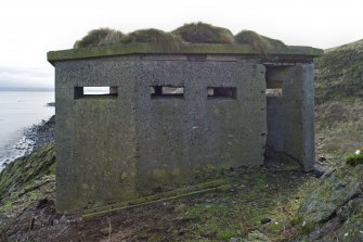 Detail of N elevation of blockhouse with entrance and loopholes from the NNW.