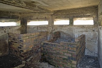 Interior of blockhouse showing brick additions.